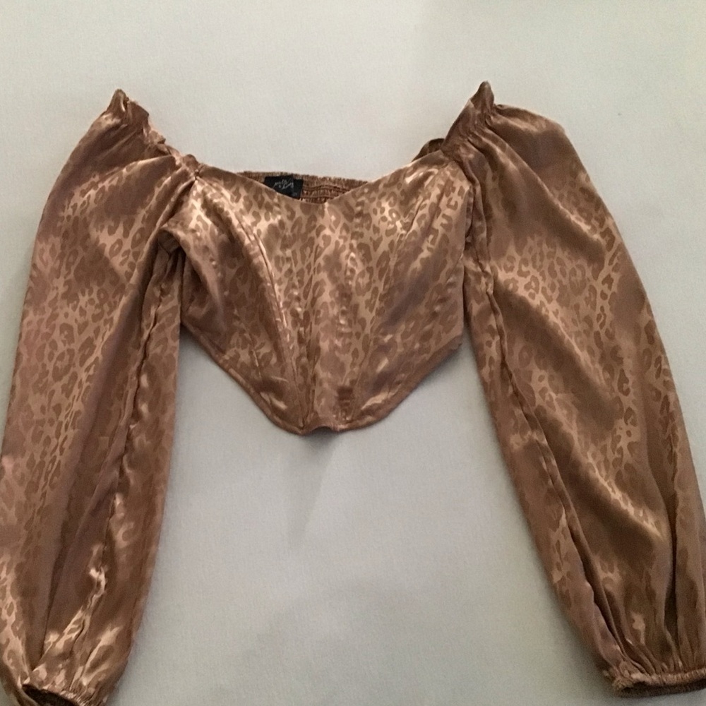 Satin leopard print corset top